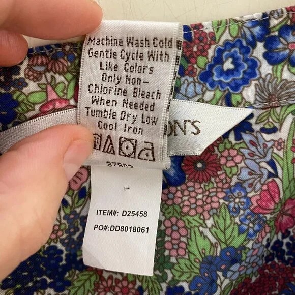 Drapers & Damons 3X Floral Pintuck Blouse Button Front Romantic Cottagecore - Picture 7 of 12